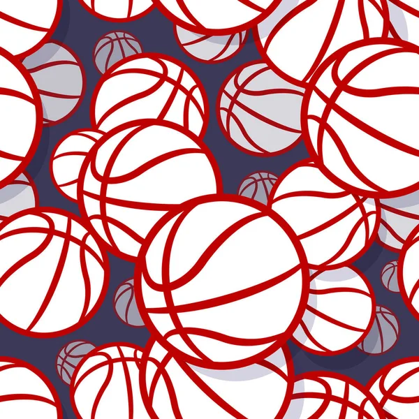 Seamless Pattern Basketball Ball Vector Illustration Ideal Wallpaper Cover Wrapper — Stock Vector