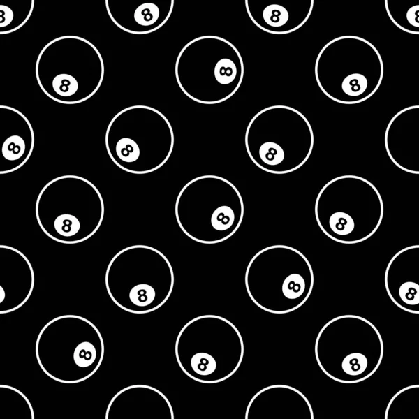 Bilardo bilardo bilardo bilardo topu 8 sembollü basılabilir desen. Vektör çizimi. Duvar kağıdı, ambalaj, kumaş, tekstil, kağıt tasarımı ve her türlü dekorasyon için idealdir..