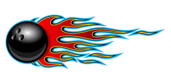 Illustration Vectorielle Boule Bowling Avec Flammes Tige Chaude Idéal Pour — Image vectorielle