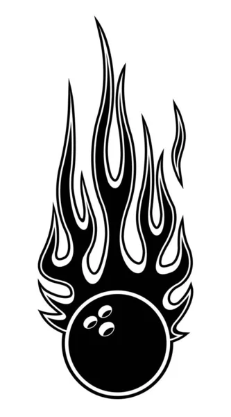 Векторная Иллюстрация Шара Боулинга Горячим Пламенем Идеально Подходит Печати Наклейки — стоковый вектор