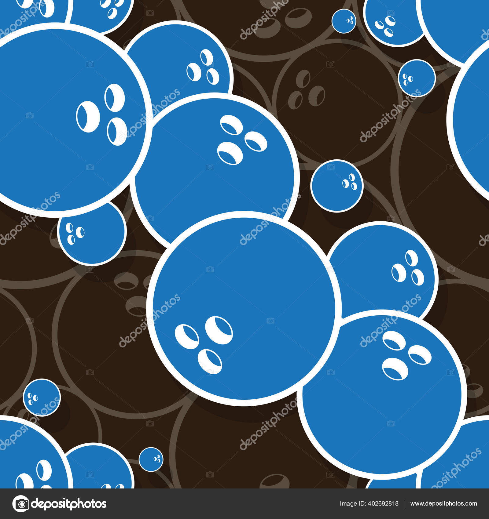 Printable Seamless Pattern Bowling Ball Graphic Vector Illustration