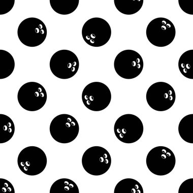 Bowling topu grafiğiyle basılabilir dikişsiz desen. Vektör çizimi. Duvar kağıdı, ambalaj, kumaş, tekstil, ambalaj kağıdı tasarımı ve her türlü dekorasyon için idealdir..