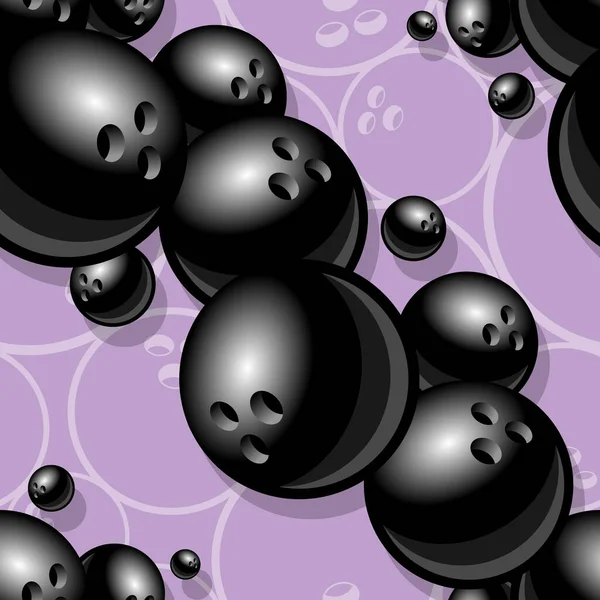 Druckbares Nahtloses Muster Mit Bowlingball Grafik Vektorillustration Ideal Für Tapeten — Stockvektor