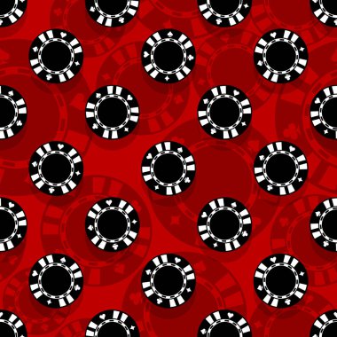 Kumarhane poker fişleri ikonu kusursuz desen. Dijital yazdırılabilir vektör çizimi. Duvar kağıdı, kapak, ambalaj, tekstil, kumaş ve herhangi bir baskı tasarımı için idealdir..