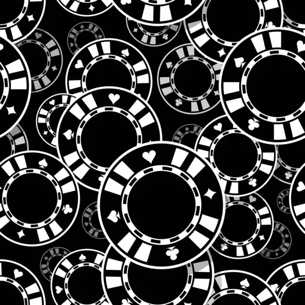 Casino Poker Chips Icon Seamless Pattern Digital Printable Vector Illustration — Stock Vector