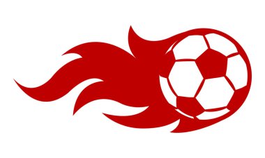 Futbol topunun basit alev şeklinde bir temsili. Etiket, çıkartma, spor logosu ve her türlü dekorasyon için ideal..
