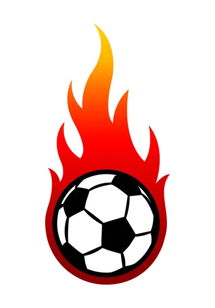 足球的矢量图解 具有简单的火焰形状 理想的贴纸 运动标志和各种装饰 — 图库矢量图片