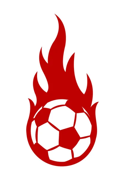 足球的矢量图解 具有简单的火焰形状 理想的贴纸 运动标志和各种装饰 — 图库矢量图片