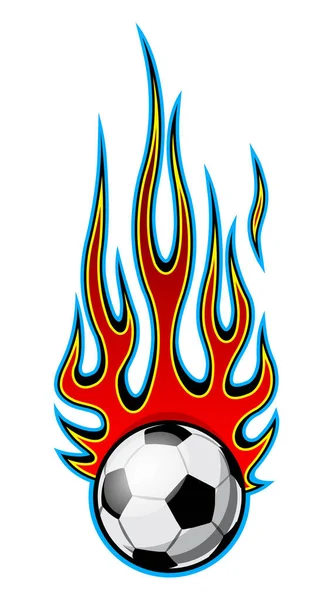 Vektor Illustration Einer Brennenden Fußball Ikone Mit Heißen Stabflammen Ideal — Stockvektor