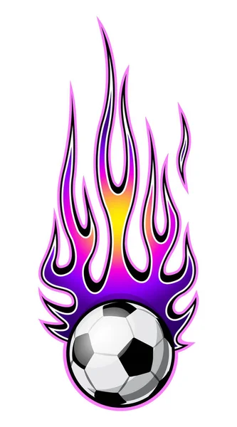 用炽热的杆子燃烧足球图标的矢量图解 理想的贴纸 运动标志设计元素及各种装饰 — 图库矢量图片