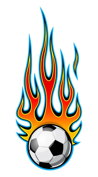 用炽热的杆子燃烧足球图标的矢量图解 理想的贴纸 运动标志设计元素及各种装饰 — 图库矢量图片