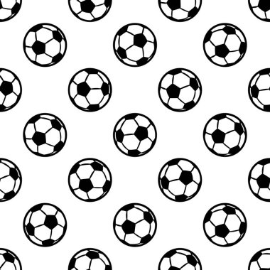 Futbol topu. Kusursuz desenli vektör çizimi. Duvar kağıdı, kapak, ambalaj, kumaş, tekstil, ambalaj kağıdı tasarımı ve her türlü dekorasyon için idealdir..
