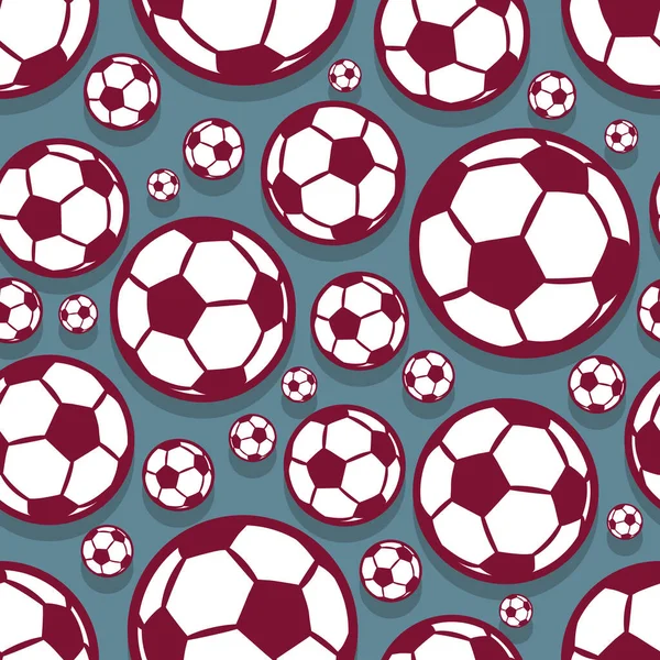 Football Soccer Ball Seamless Pattern Vector Illustration Ideal Wallpaper Cover — Stock Vector