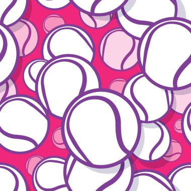 Tenis topu grafikleri kusursuz desen. Vektör çizimi. Duvar kağıdı, ambalaj, kumaş, tekstil, ambalaj kağıdı tasarımı ve her türlü dekorasyon için idealdir..