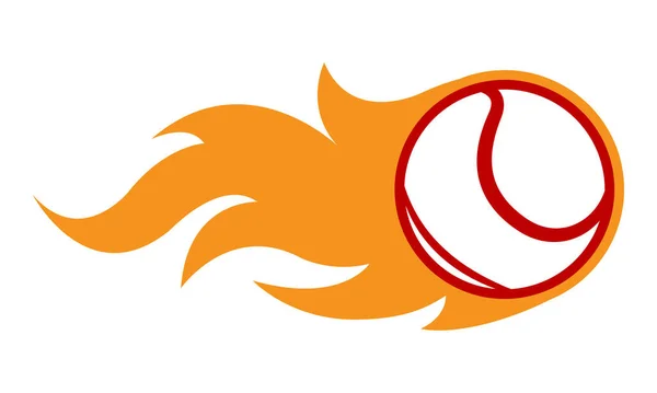 Διανυσματική Απεικόνιση Της Μπάλας Του Τένις Απλό Σχήμα Φλόγας Ιδανικό — Διανυσματικό Αρχείο