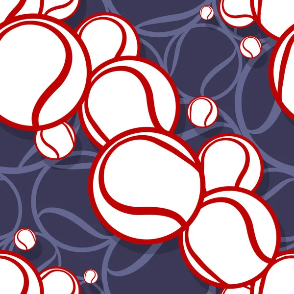 Nahtloses Muster Mit Tennisballgrafik Vektorillustration Ideal Für Tapeten Verpackungen Stoffe — Stockvektor