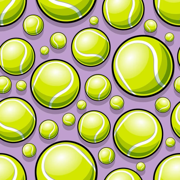 Naadloos Patroon Met Tennis Bal Graphics Vector Illustratie Ideaal Voor — Stockvector