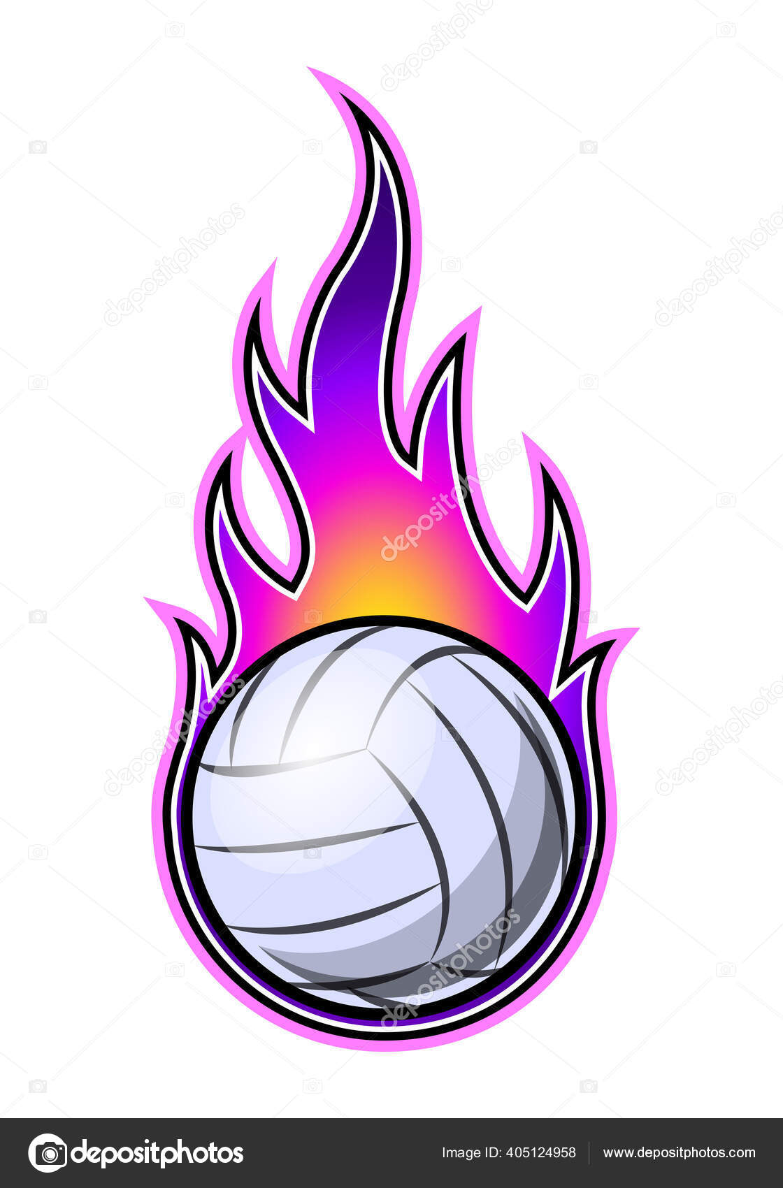 Ilustração Vetorial Bola Vôlei Com Forma Chama Simples Ideal Para Vetor de  ©Artoholics 405124958, image size:1120x1700