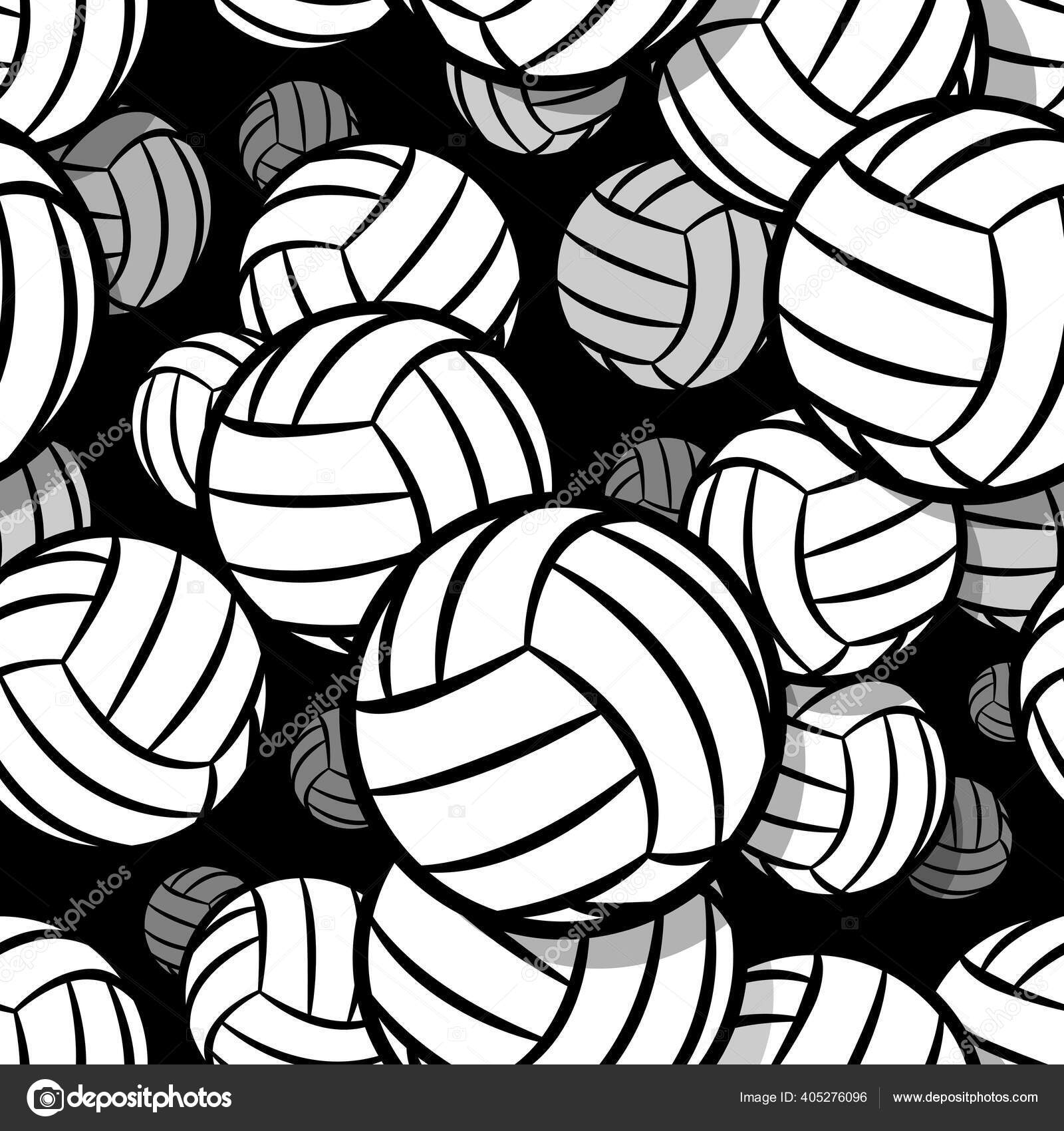 Volleyball Ball Graphic Seamless Pattern Vector Illustration Ideal ...