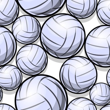 Voleybol ikonu kusursuz desen. Vektör çizimi. Duvar kağıdı, ambalaj, kumaş, tekstil, ambalaj kağıdı tasarımı ve her türlü dekorasyon için idealdir..