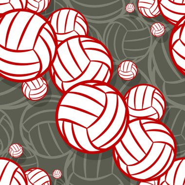 Voleybol grafikleri kusursuz. Vektör çizimi. Duvar kağıdı, ambalaj, kumaş, tekstil, ambalaj kağıdı tasarımı ve her türlü dekorasyon için idealdir..