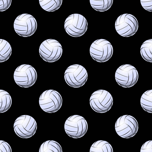 Seamless pattern with volleyball ball symbol. Vector illustration. Ideal for wallpaper, packaging, fabric, textile, wrapping paper design and any kind of decoration.