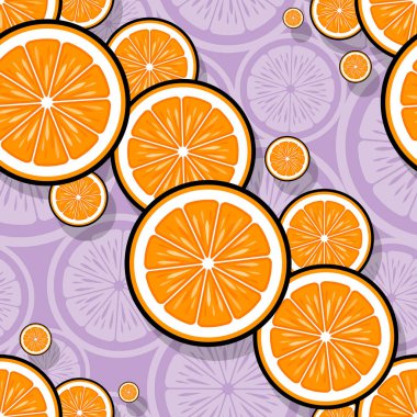 Turuncu meyve dilimsiz desen grafikleri. Vektör çizimi. Duvar kağıdı, ambalaj, kumaş, tekstil, ambalaj kağıdı tasarımı ve her türlü dekorasyon için idealdir..