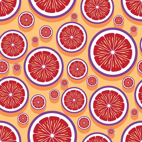 Nahtloses Muster Mit Mandarinenorangefarbenen Fruchtschnitten Grafiken Vektorillustration Ideal Für Tapeten — Stockvektor