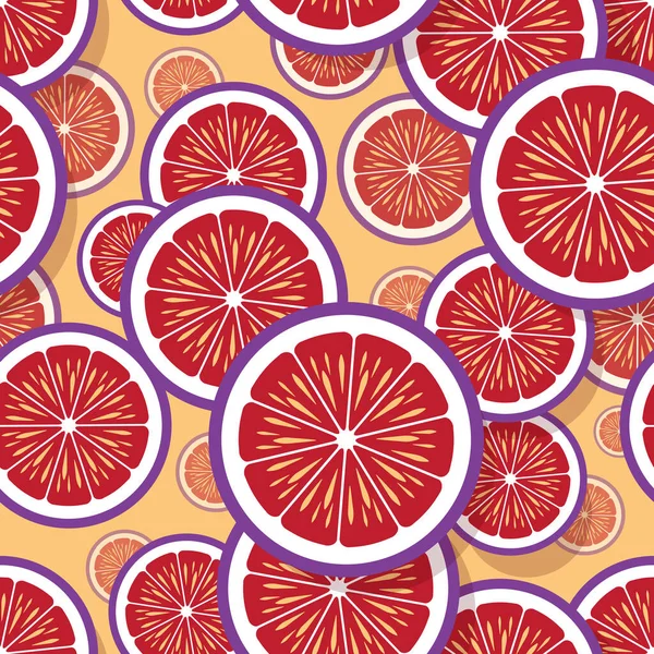 Mandarin Orange Fruchtscheibe Nahtlose Muster Grafiken Vektorillustration Ideal Für Tapeten — Stockvektor