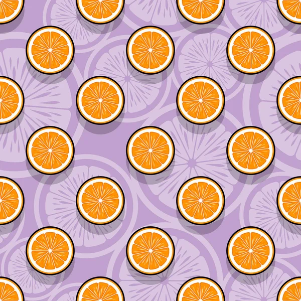 Nahtloses Muster Mit Grafiken Für Orangenscheiben Vektorillustration Ideal Für Tapeten — Stockvektor