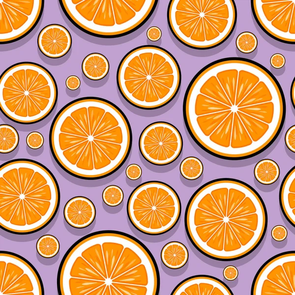 Pomarańczowy Owoc Plasterek Bezszwowy Wzór Grafiki Ilustracja Wektora Idealny Tapet — Wektor stockowy