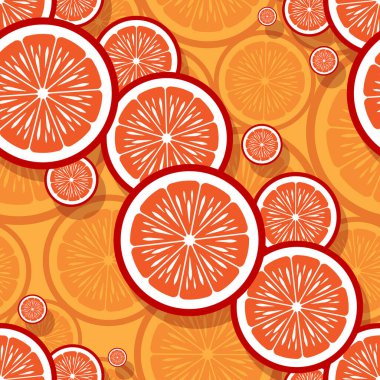 Mandarin portakal dilimli, kusursuz desenli grafikler. Vektör çizimi. Duvar kağıdı, ambalaj, kumaş, tekstil, ambalaj kağıdı tasarımı ve her türlü dekorasyon için idealdir..