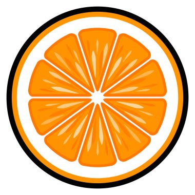 Turuncu meyve dilimi vektör sanatı beyaz arkaplanda izole edilmiş.