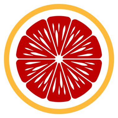 Turuncu meyve dilimi vektör sanatı beyaz arkaplanda izole edilmiş.