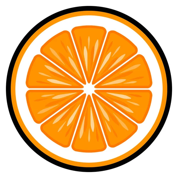 Orange Fruit Slice Vector Art Graphic Isolated White Background — Stock Vector