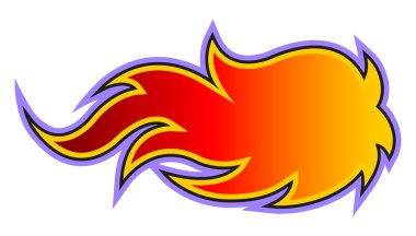 Ateş alevleri vektör çizimi beyaz arka planda izole edildi. Logo tasarımı, çıkartmalar, çıkartmalar ve her türlü dekorasyon için ideal..