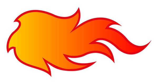 Fire flame vector art illustration isolated on white background. Ideal for logo design, stickers, decals and any kind of decoration.