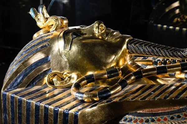 São Petersburgo Rússia 2018 Sarcófago Egípcio Pharaoh Tutankhamun Exposição Fortaleza — Fotografia de Stock