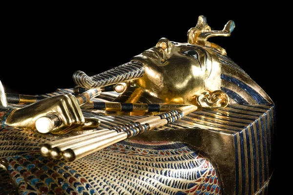 San Petersburgo Rusia 2018 Sarcófago Egipcio Faraón Tutankamón Exposición Fortaleza —  Fotos de Stock