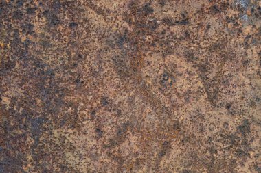 eski sıkıntılı kahverengi pişmiş toprak bakır paslı arka plan, çelik, grenli yüzey, duvar korozyon veya grunge taş oksitlenmiş sayfası