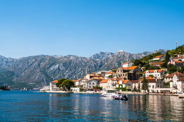 Όμορφο Μεσογειακό Τοπίο Πόλη Perast Kotor Bay Μαυροβούνιο Βαλκάνια Αδριατική — Φωτογραφία Αρχείου
