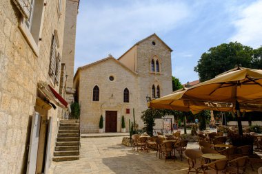 Budva eski kasaba mimarisi, Montenegro. Balkanlar, Adriyatik denizi, Avrupa.