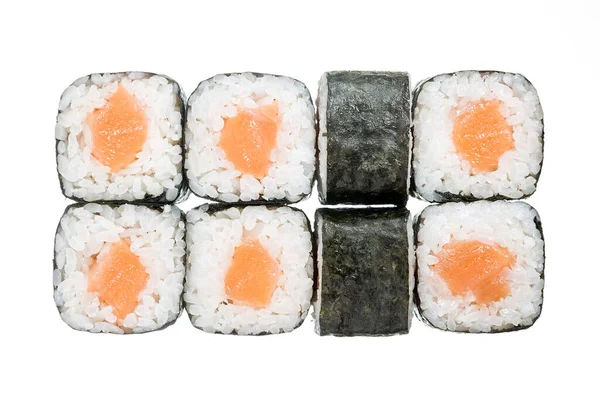 Collezione Sushi, isolata su fondo bianco Immagine Stock