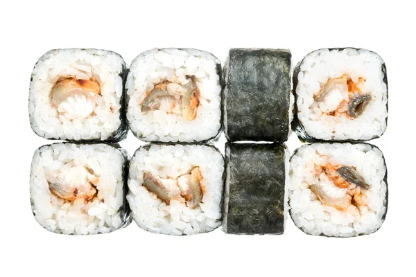 Collezione Sushi, isolata su fondo bianco Immagini Stock Royalty Free