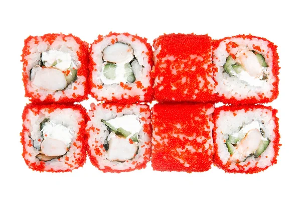 Collezione Sushi, isolata su fondo bianco Foto Stock