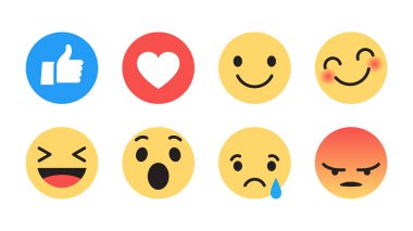 Düz tasarım vektör Modern Emoji
