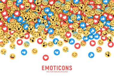 Vector Flat Modern Emoji Conceptual Background clipart