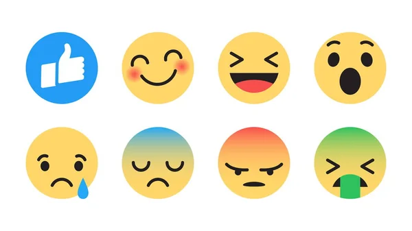 Επίπεδη σχεδίαση διανυσματικών σύγχρονη Emoticons — Διανυσματικό Αρχείο