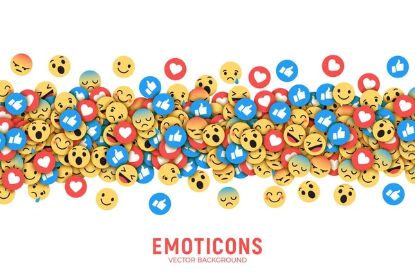 Vetor plano moderno Emoji Conceptual fundo —  Vetores de Stock