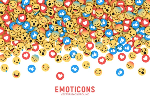 Vector plat moderne Emoji conceptuele achtergrond — Stockvector